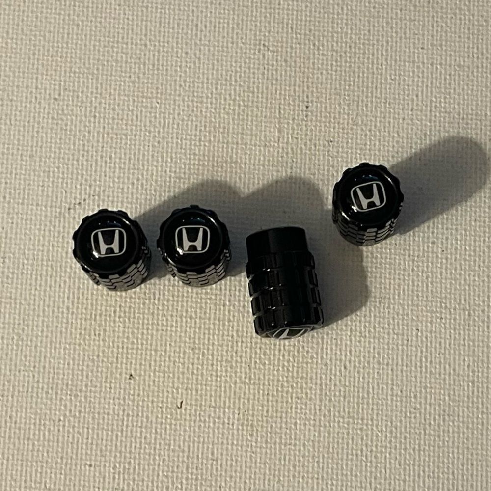 Honda Logo valve Stem caps in Black set of 4 NWT